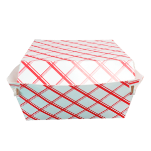 Caja para hamburguesa franjas rojas